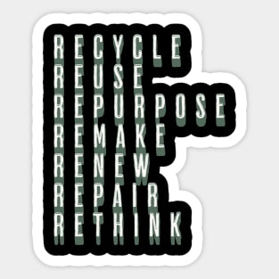 Reduce Recyle Rethink Sticker